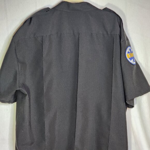 National Patrol Permanent Press Black SS Allied Universal EMT Work Shirt 19-19.5 - Picture 9 of 16
